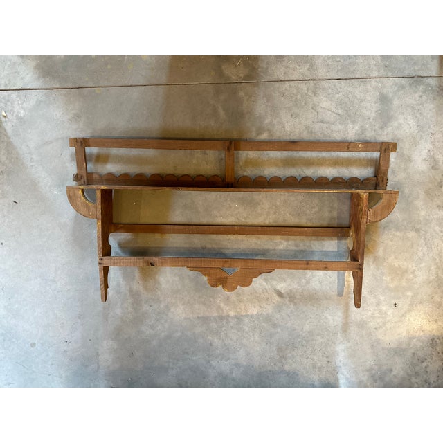 Late 19th Century Antique Grain Painted Plate Shelf For Sale - Image 4 of 12