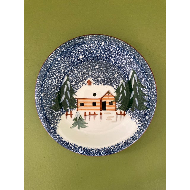 1980s Cook’s Bazaar Gourmet Collection 2-Tiered Serving Tray “Holly Mountain Lodge” Pattern For Sale - Image 4 of 11