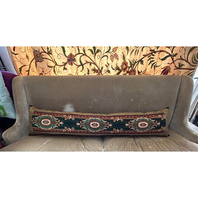 Antique Needlepoint Long Bolster Pillow Chairish