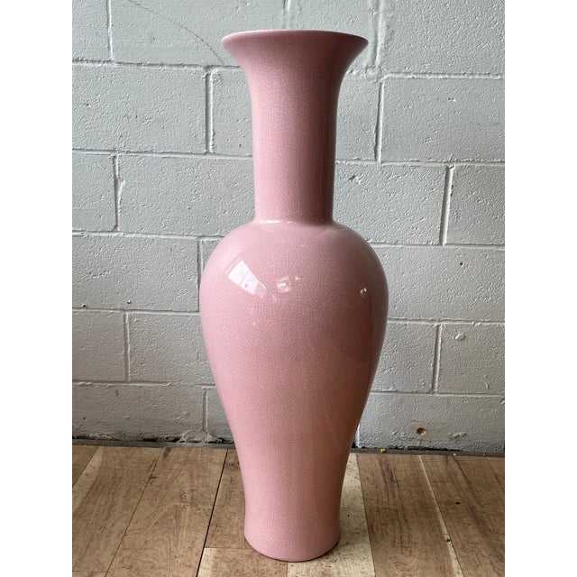 Jaru of California Jaru Crackle Glaze Floor Vase, Ceramic, Post-Modern Style, Usa, 1980s For Sale - Image 4 of 7