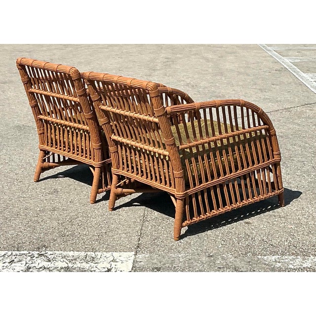 Vintage Stick Rattan Lounge Chairs - A Pair For Sale - Image 11 of 12