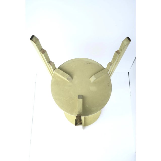 Yellow Art Deco Column Pillar Pedestal Stand With Lower Shelf, 1 of 2 Avail For Sale - Image 12 of 13