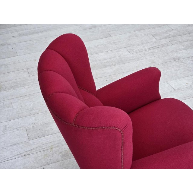 Vintage Danish Lounge Chair in Furniture Wool, 1960s For Sale - Image 11 of 18