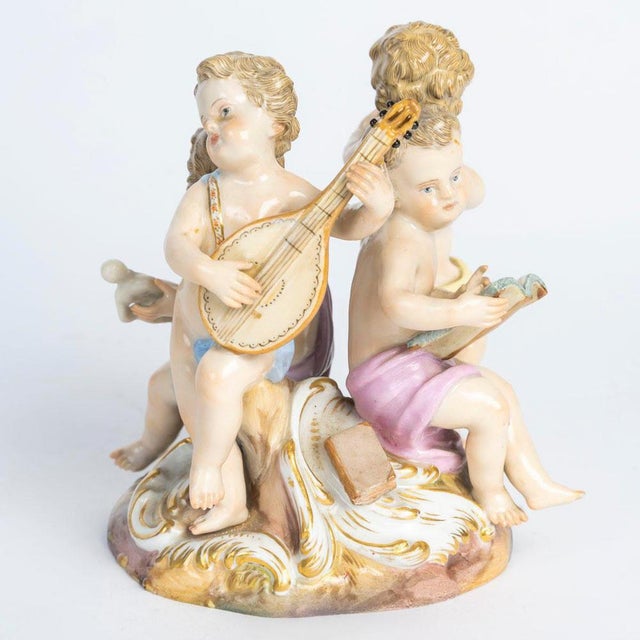 Small Meissen Porcelain Group, Allegory of the Arts, 19th Century, Napoleon Iii. For Sale - Image 3 of 7