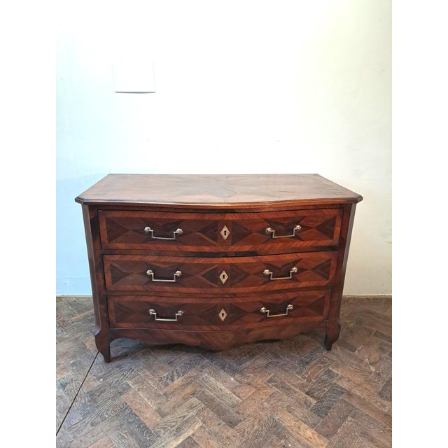 Antique French Commode in Mixed Woods, 1800 For Sale - Image 9 of 9