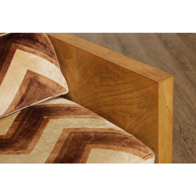 Bernhardt Mid Century Modern Chevron Box Sofa For Sale - Image 4 of 12