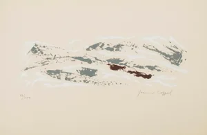 Abstract Composition - Original Screen Print on Cardboard - 1958 1958