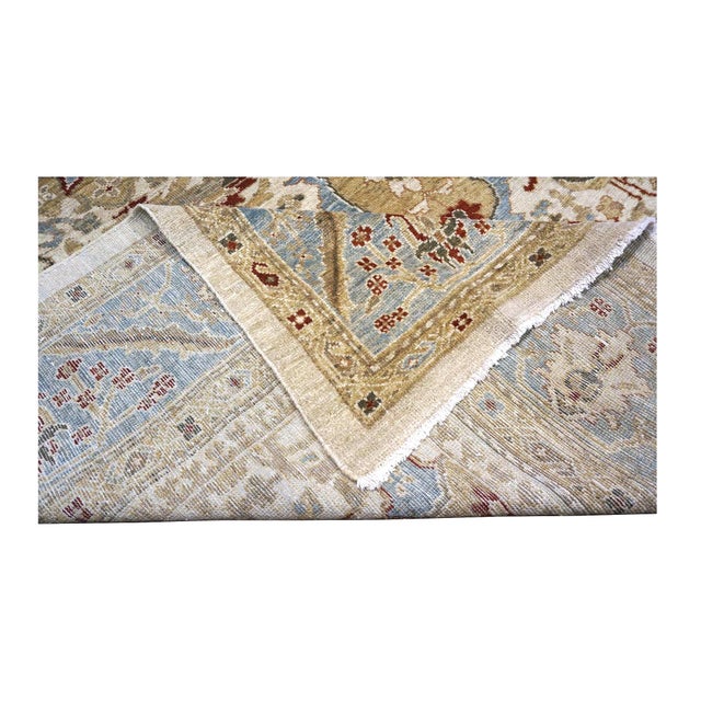 Early 21st Century Persian Sultanabad Wool 8 x 10 Ivory, Blue, Red & Tan Handmade Area Rug #1140622 For Sale - Image 5 of 5