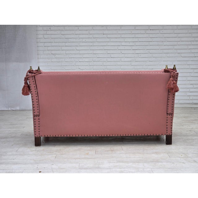 Danish Spanish Drop-Arm Two-Seater Sofa with Wool Upholstery, 1970s For Sale - Image 6 of 18