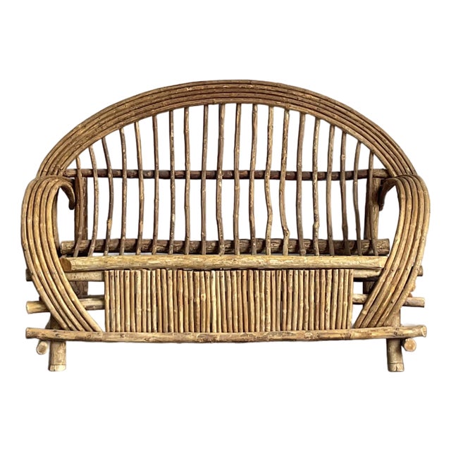 Vintage Boho Bent Branch Adirondack Sofa For Sale