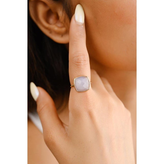 This is part of Chairish’s Fine Jewelry assortment. Chalcedony Gemstone Rings in 14K Gold featuring natural chalcedony of...