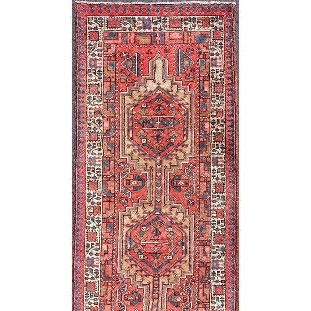 Antique Persian Heriz-Serapi Long Runner 3′6″ × 15′6″ For Sale - Image 4 of 13
