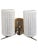 A striking set of three mid-century modern double-light vintage wall sconces, each featuring two tall diamond-cut textured...