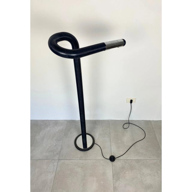 Black Adjustable Tubular Floor Lamp, Italy, 1970s For Sale - Image 6 of 11