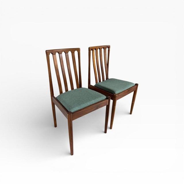 Mid-Century Modern Walnut Dining Chairs, Set of 2 For Sale - Image 4 of 7