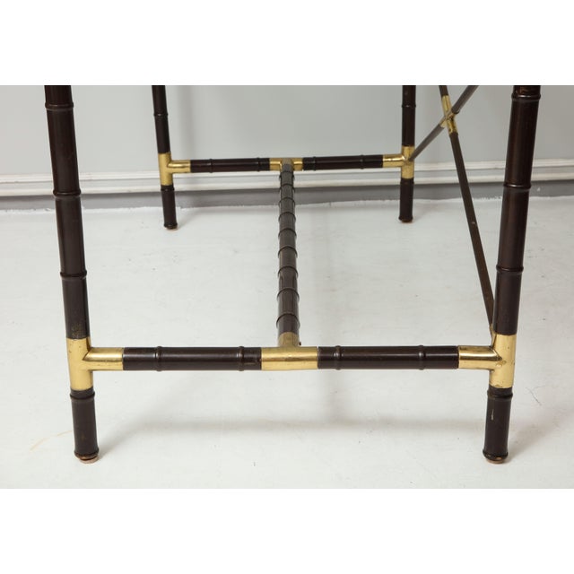 Vintage Faux-Bamboo and Brass Writing Desk/Console For Sale - Image 10 of 12