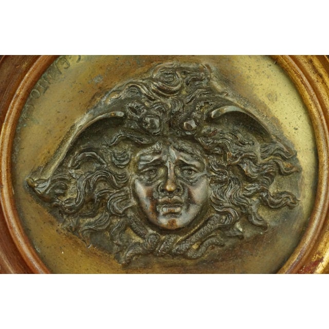 Gilded Bronze Plaque Medallion with Medusa Face Bas-Relief by Vincenzo Gemito, Italy, Late 1800s For Sale - Image 9 of 18