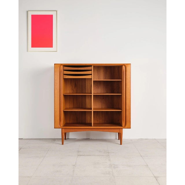 1960s Teak Highboard with Louvered Doors by Bernhard Pedersen & Søn, Denmark, 1960s For Sale - Image 5 of 18