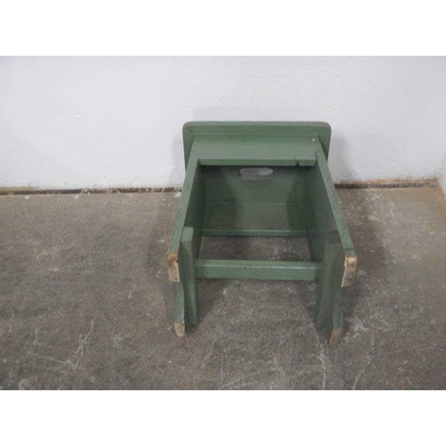 Forest Green Stool in Fir, 1960 For Sale - Image 8 of 10