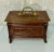 Chinoiserie Vintage Large Faux Bamboo and Rattan Memory Keepsake Box With Decorative Brass Handle For Sale - Image 3 of 10