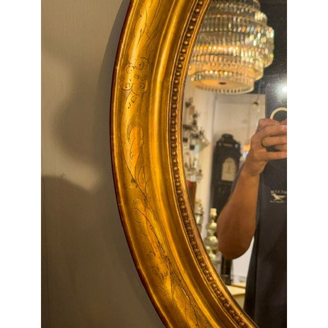Pair of French Louis Philippe Giltwood Oval Mirrors For Sale In Dallas - Image 6 of 6