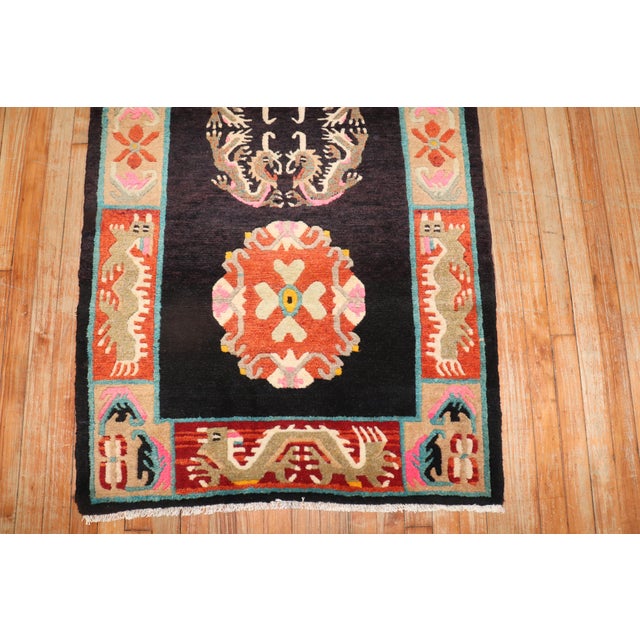 Chinese Vintage Colorful Tibetan Rug For Sale - Image 3 of 7