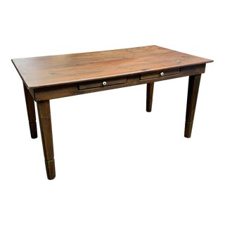 Late 20th Century Primitive Pine Farmhouse Desk For Sale