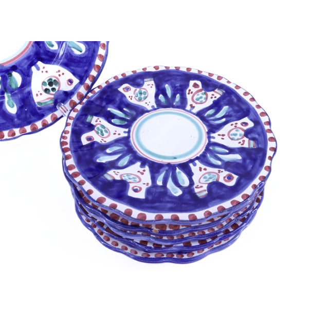 Late 20th Century Vintage Vietri Solimene Campagna Chicken Plates - Set of 6 For Sale - Image 5 of 9