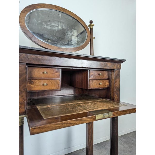 Metal Empire Style Dressing Table in Flamed Mahogany For Sale - Image 7 of 14
