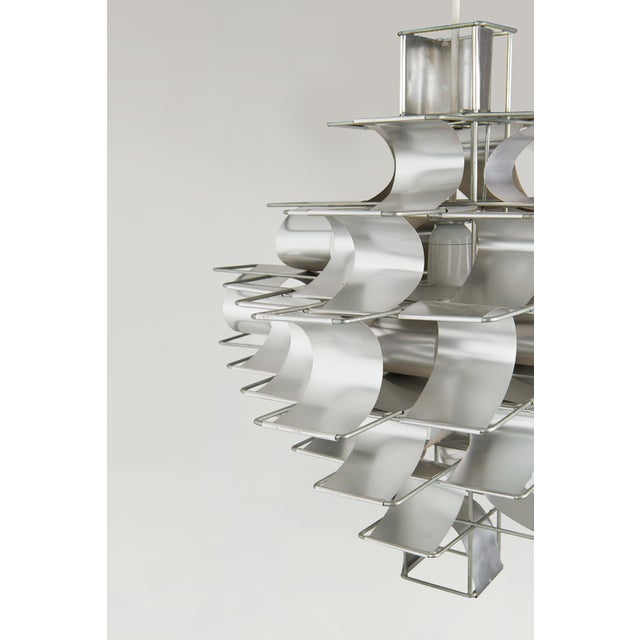 Silver Cassiopeia Seven-Tier Pendant Light by Max Sauze for Max Sauze Studio, 1970s For Sale - Image 8 of 14