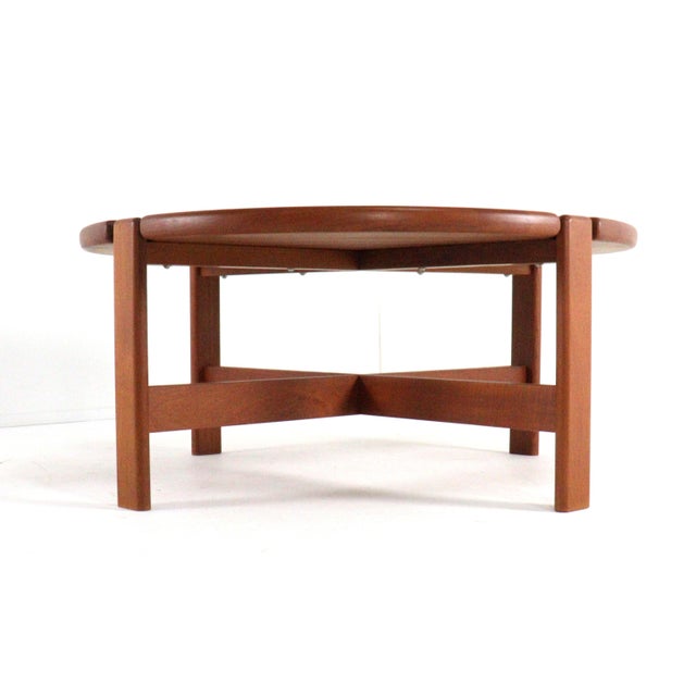 Wood Teak Coffee Table attributed to Niels Bach, 1960s For Sale - Image 7 of 7