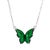 Silver Silver Abundance Green Enamel Butterfly Necklace For Sale - Image 8 of 8