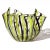 Mid-Century Modern Vintage Venini Murano Signed Bianconi Black Yellow Filigrana Ribbons Italian Art Glass Decorative Fazzoletto Vase For Sale - Image 3 of 7