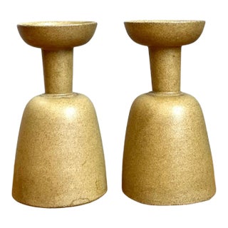 Vintage Modernist Ceramic Candle Holders For Sale