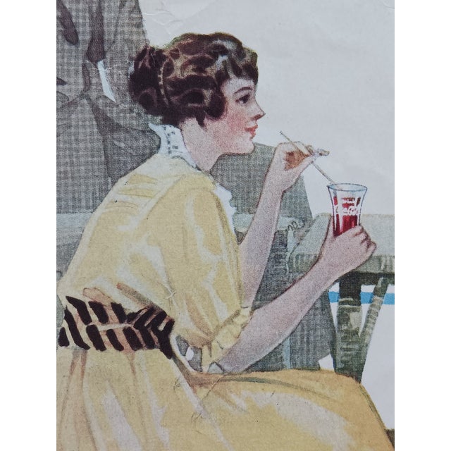 Art Deco Antique Vintage Coca-Cola Ad "After the Walk" Original Ad 1915 --Model for 1990's Collectible Barbie and Print Ad For Sale - Image 3 of 7