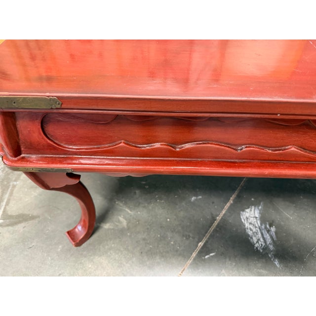 Asian 1990s Burton-Ching Ming Style Red Laquer Coffee Table For Sale - Image 3 of 10