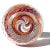 Murano Vintage Murano Blue Orange Twisting Ribbons Controlled Bubbles Italian Art Glass Egg Paperweight For Sale - Image 4 of 4