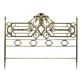 Vintage Italian Brass Queen Headboard For Sale