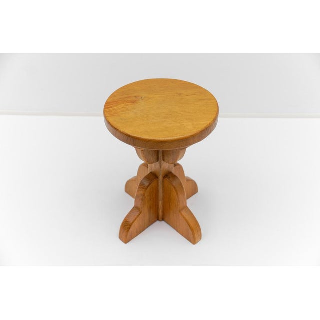 Mid-Century Modern French Oak Stools, 1960s, Set of 2 For Sale - Image 6 of 18
