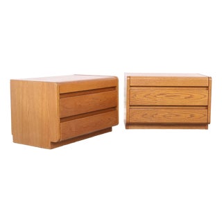 Vintage Oak Bedside Tables from Moser, Germany, 1970s, Set of 2 For Sale