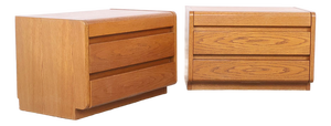 Vintage Oak Bedside Tables from Moser, Germany, 1970s, Set of 2