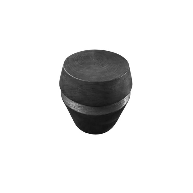 Sculptural Mango Wood Side Table, Burnt Finish Modern Organic For Sale - Image 4 of 6