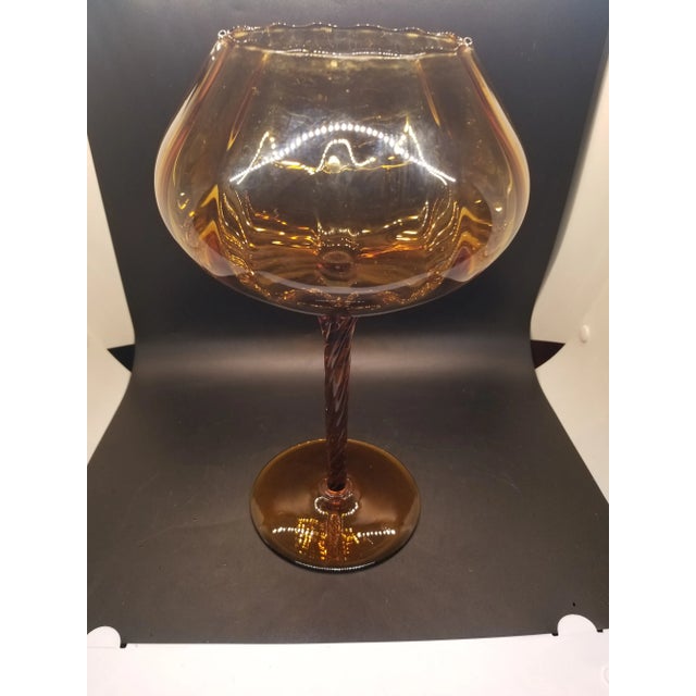 Empoli Vintage Tall Hand-Blown Empoli Glass For Sale - Image 4 of 4