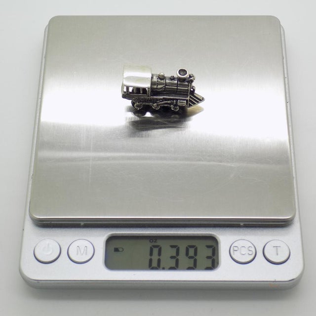 Vintage Italian Handmade Genuine Sterling Silver 925 Locomotive Train Figurine, 1970s For Sale - Image 10 of 13