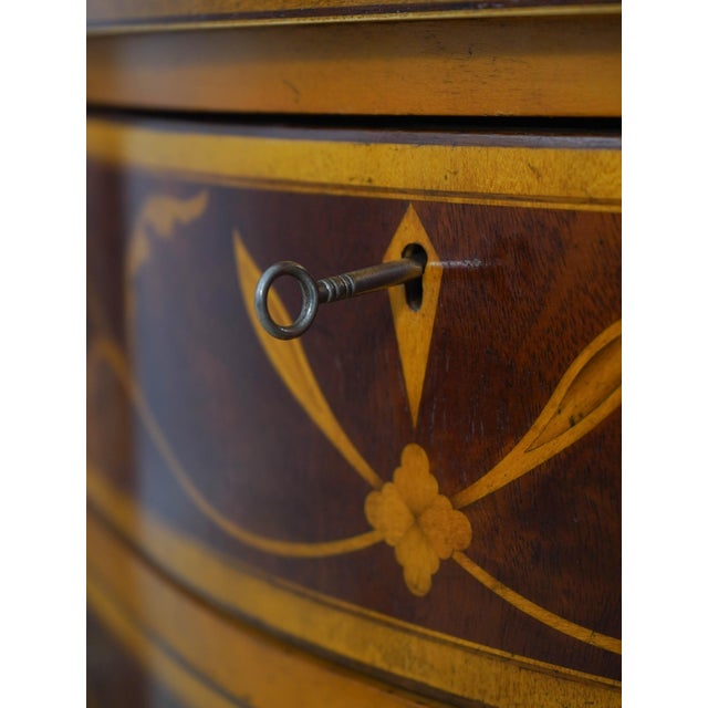 Baker Colonial Williamsburg Mahogany Bow Front Chest For Sale - Image 9 of 18