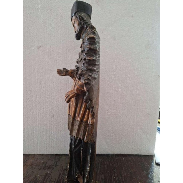 Wood Baroque Figurative Sculpture, 1800s, Wood For Sale - Image 7 of 10