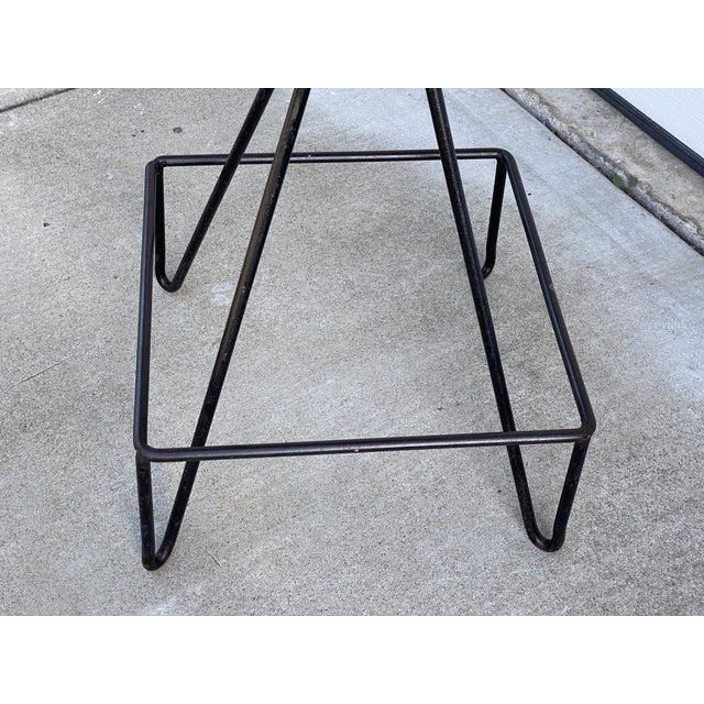 Black Vintage Mid Century Hairpin Stool For Sale - Image 8 of 8