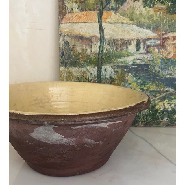 Large Terracotta Pancheon Bowl, Yellow Glazed, French, Circa 1900 For Sale - Image 9 of 14