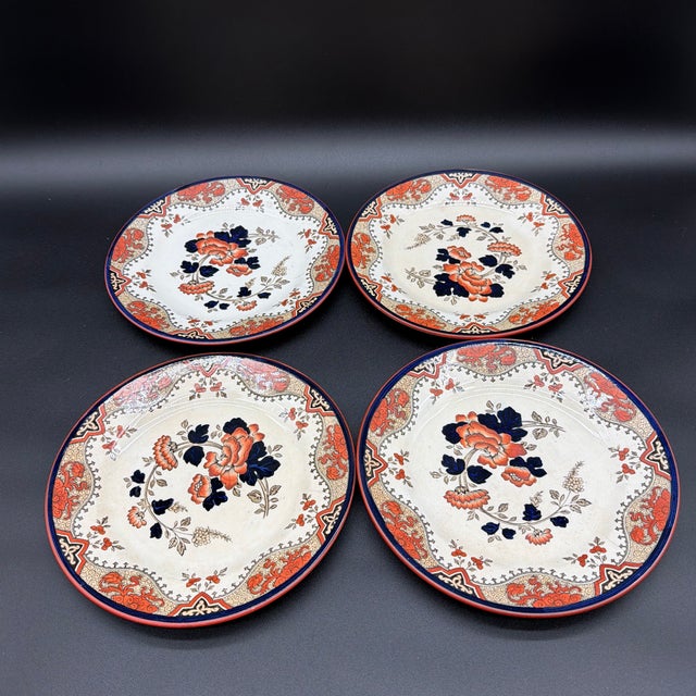 A Set of 4 Antique Doulton’s Alma Pattern Plates, Circa 1880’s Made by the Doulton & Co., Burslem (Staffordshire,...