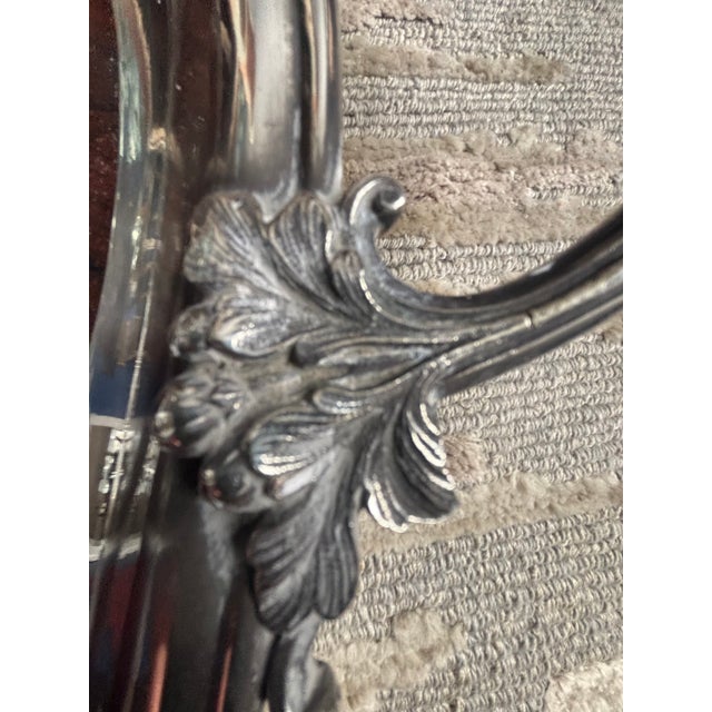 Silverplate and Rosewood Serving Tray, Hallmarked For Sale - Image 12 of 14